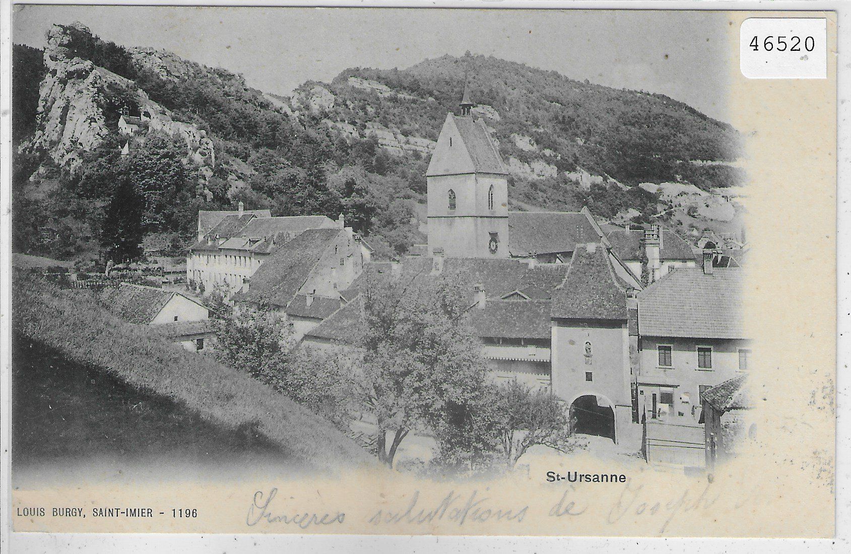 Ansichtskarten: St. Ursanne - Dorfpartie 1903 – Gebraucht aus Ettingen von Kartenplanet