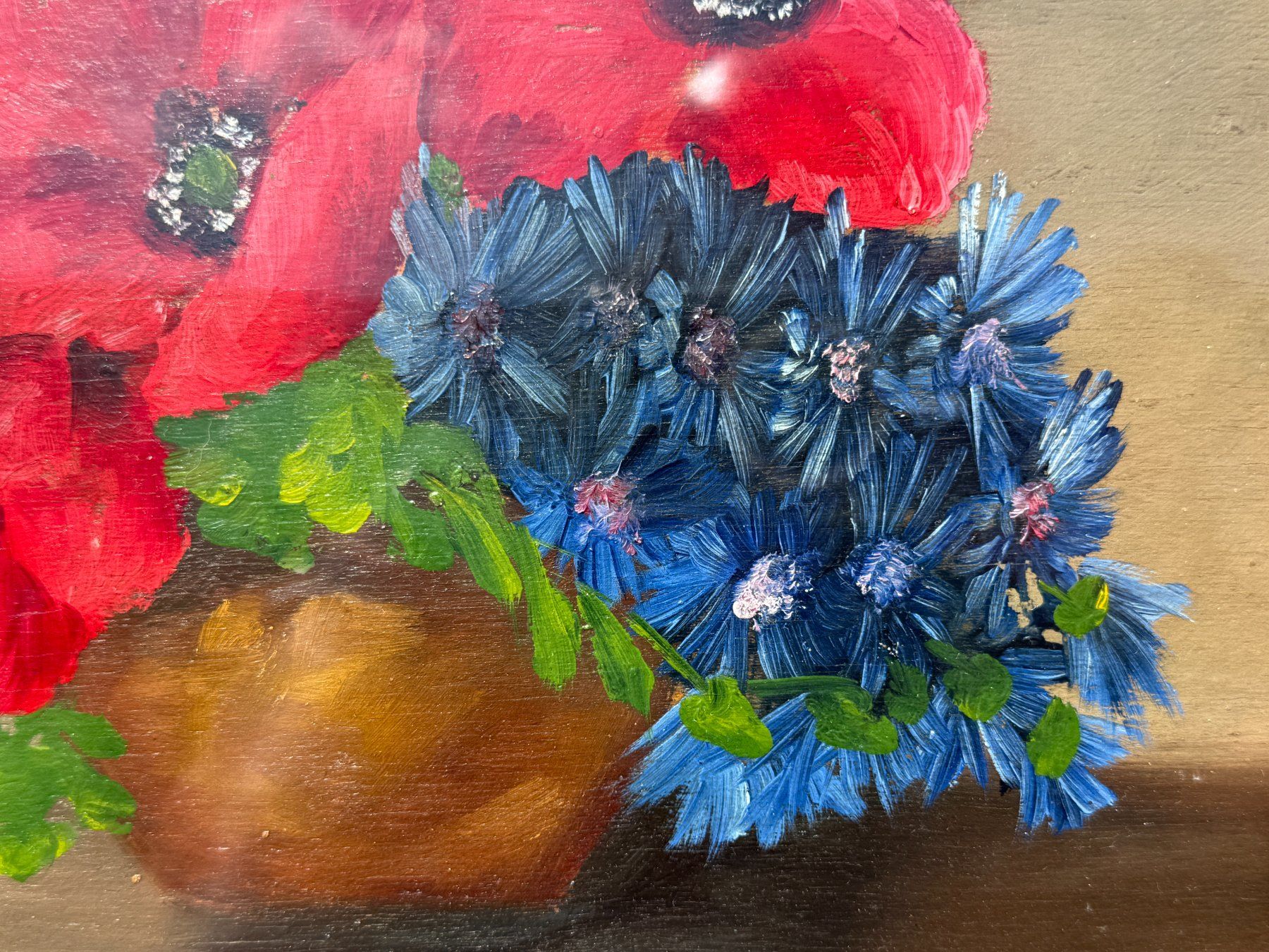 Dipinti: Handgemaltes Gemälde mit einer Blumenvase 48x40cm – Usato da Vacallo venduto da cri_229f 4