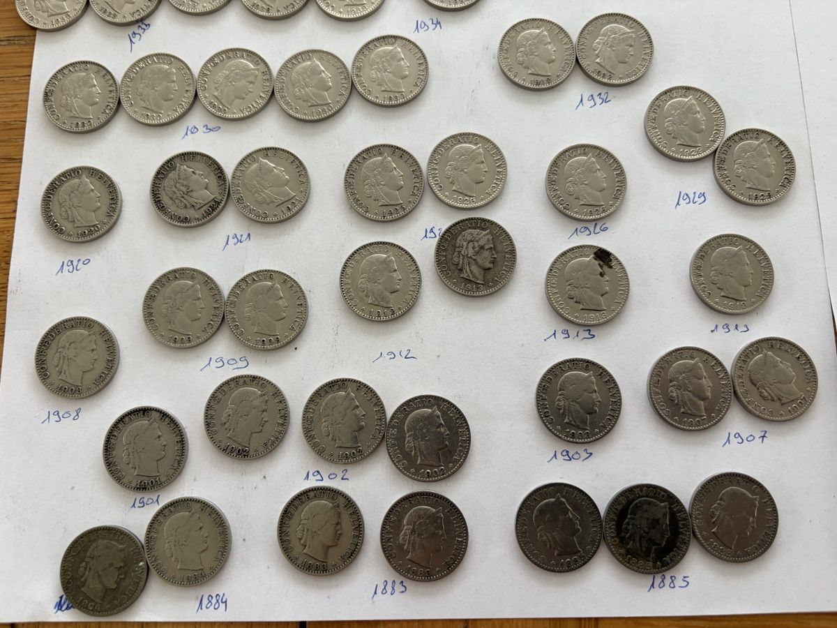 Tutti le monete: Pièces 20 centimes de 1884 à 1950 – Usato da Echallens venduto da JAR69 1