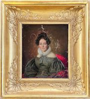 PAIRE DE PORTAITS ANCIENS XIX ÈME - CADRES DORÉS