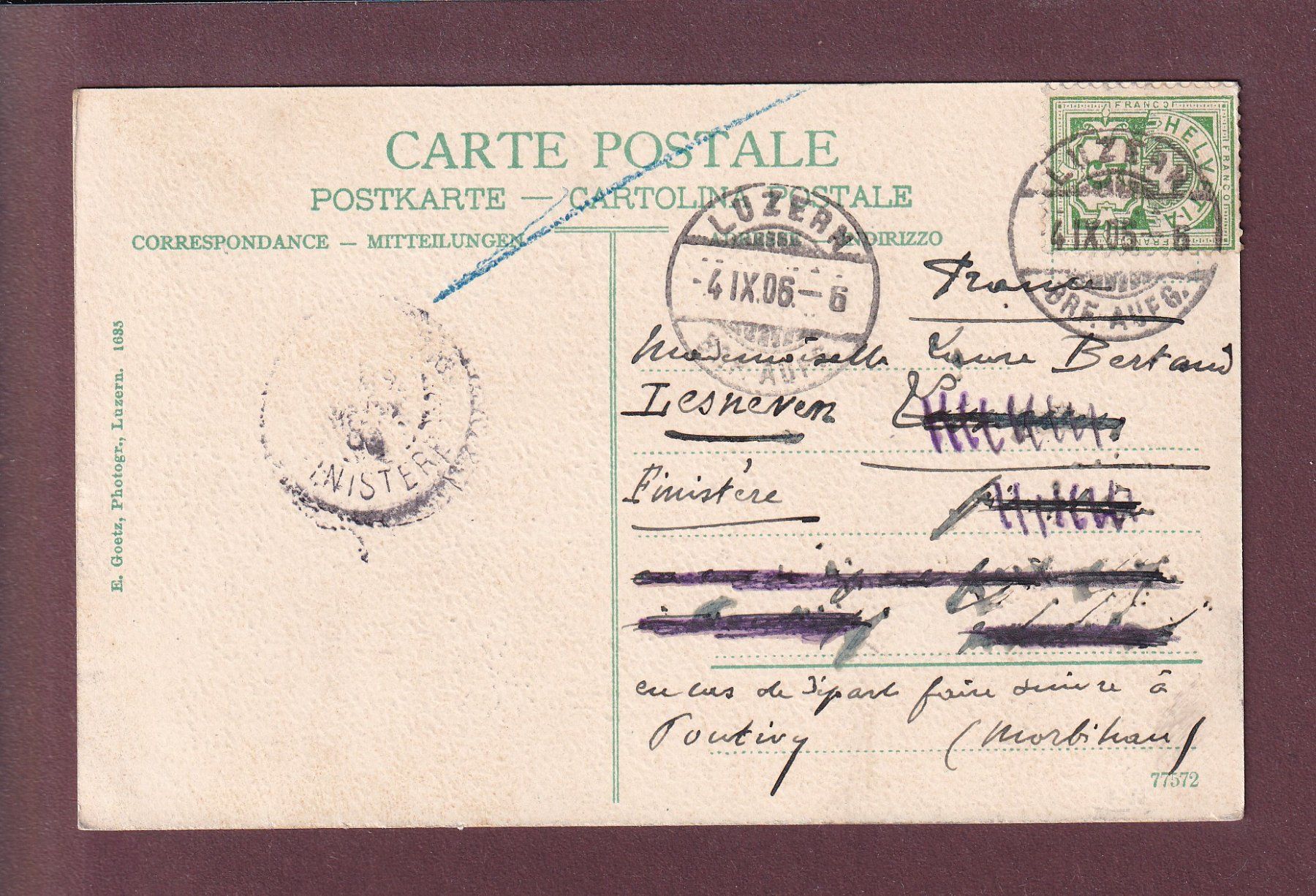 Cartoline postali: LUZERN und die Alpen - 1906 – Usato da Pully venduto da nicecards 1