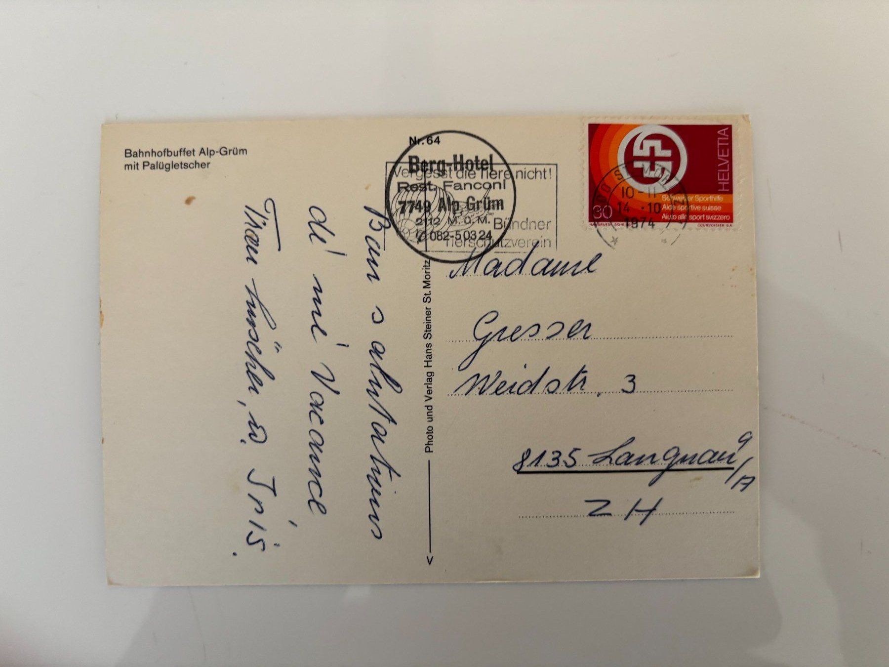 Cartes postales: Bahnhofbuffet Alp Grüm, Berghotel – D'occasion à Einsiedeln par maerkli58 1