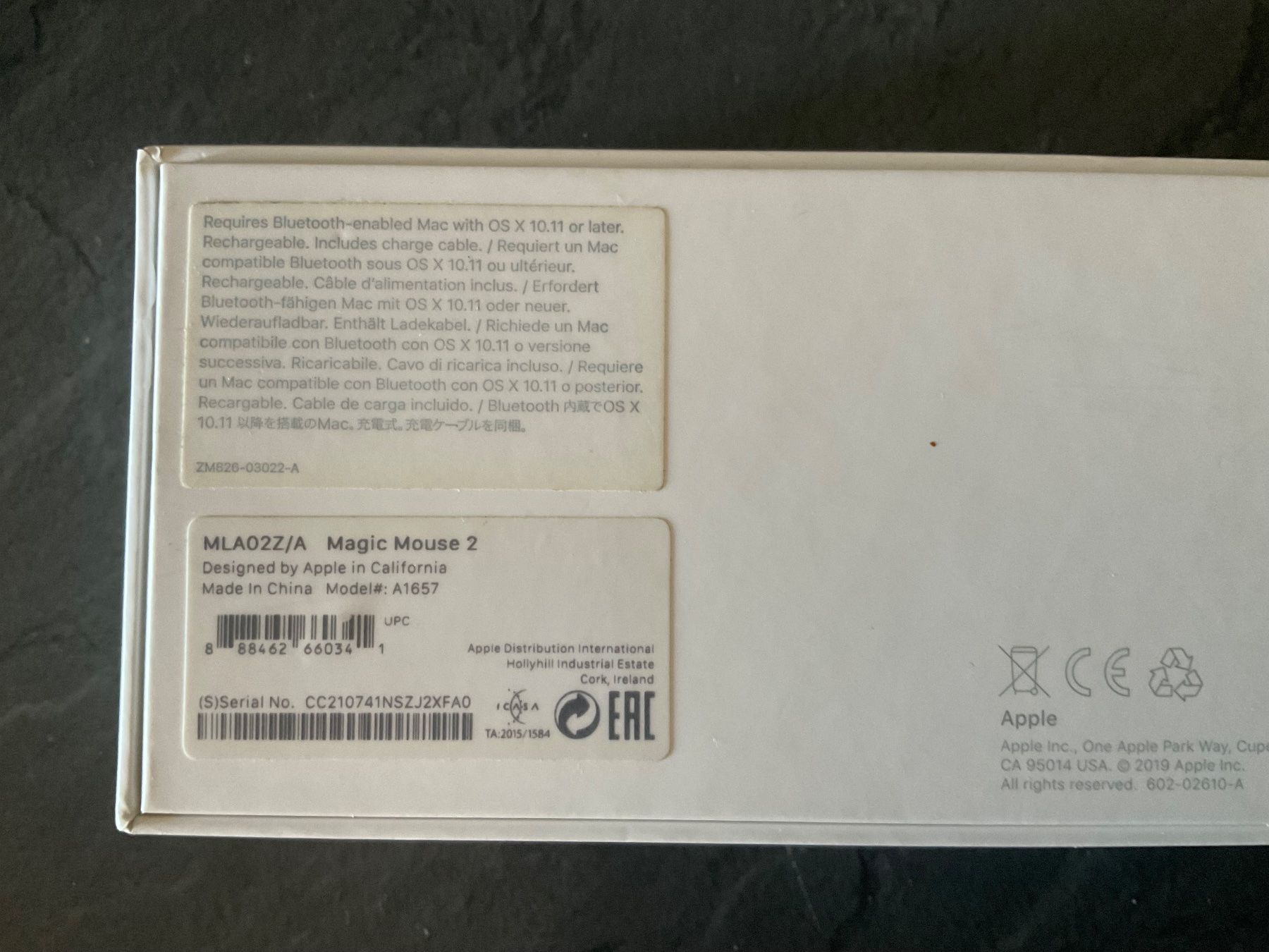 Apple Mouse: Dès 1.- APPLE MAGIC MOUSE 2 dans sa boîte wireless – Nuovo (secondo la descrizione) da Genève venduto da Mazelyne 2