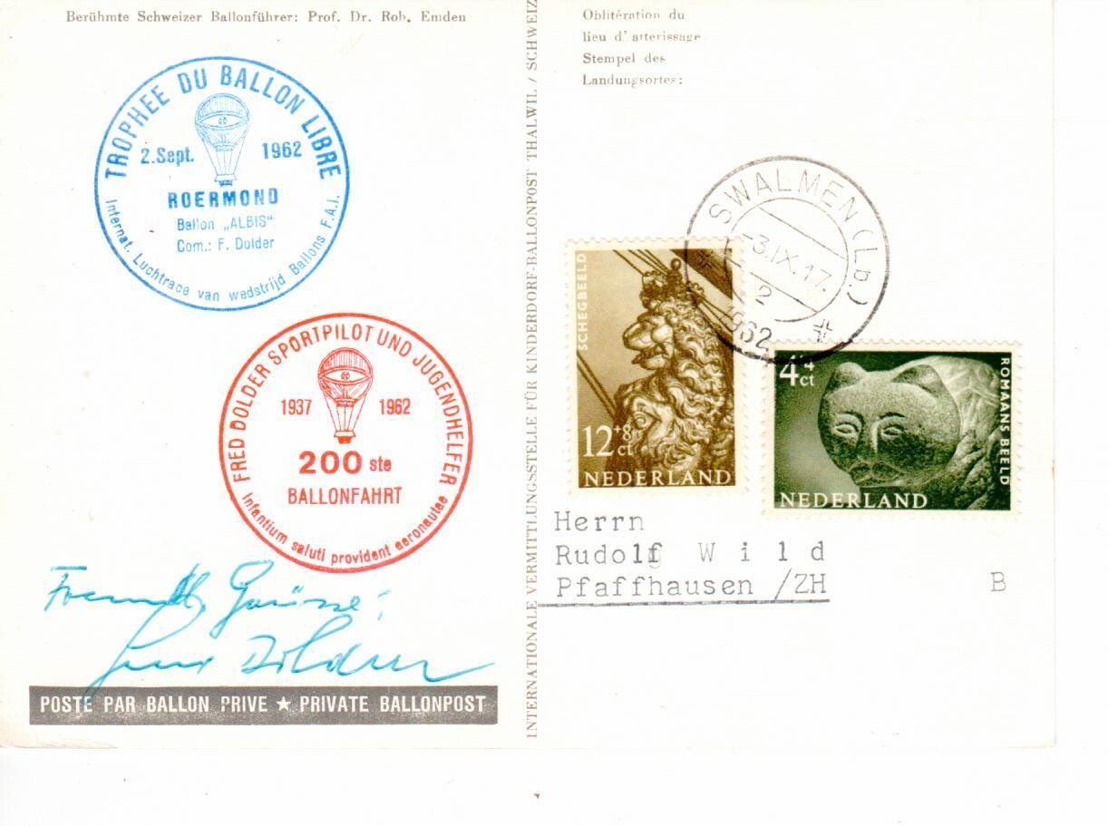Cartes postales: Ballonpostkarte – D'occasion à Wolhusen par Curver9 1