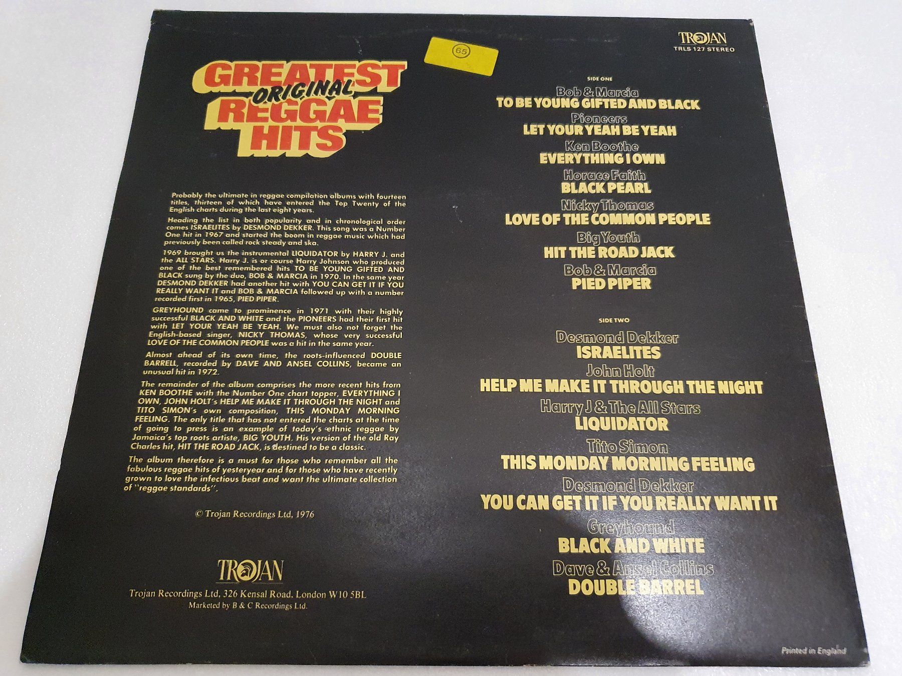 Dischi in vinile: Greatest Reggae Hits – Usato da Uster venduto da Vinyl-Leidenschaft 1