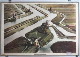 Schulwandbild "Holländische Polderlandschaft KLM Flugbild