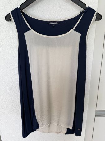 Tommy Hilfiger Top, Grösse M, Dunkelblau/Weiss