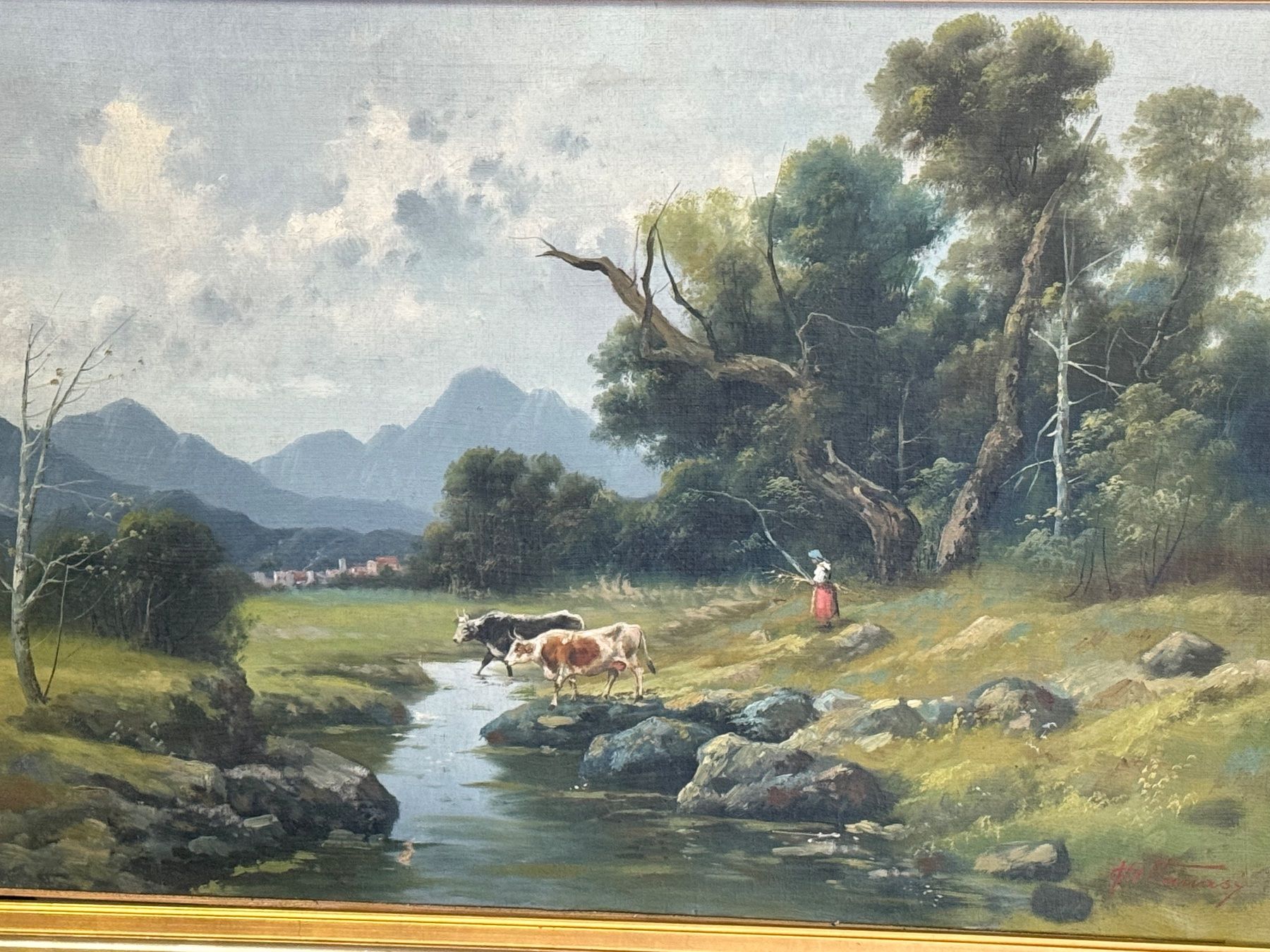 Tableaux: (50) Altes Oelgemälde Landschaft signiert – D'occasion à Bern par Jwpm66 1