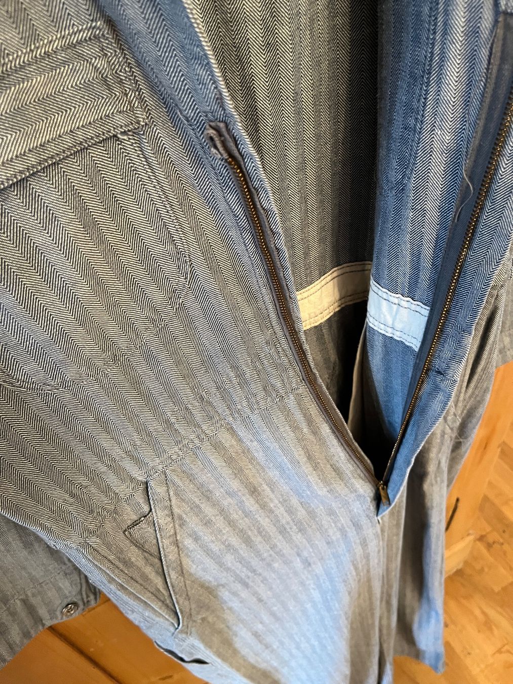 Tute: 1950s Herringbone Twill True Vintage Engineer Work Overall – Usato da Bern venduto da shoprestoredvintage 4