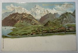 Ansichtskarte Thunersee und Jungfrau Carl Künzli ungelaufen