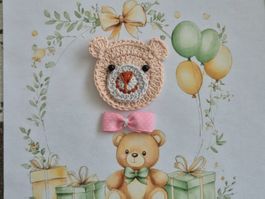 1 Stück Teddybär Bär gehäkelt crochet orsetto uncinetto 787