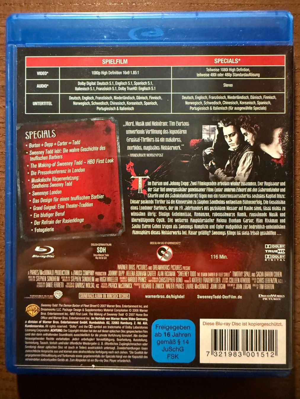 Tutti i DVDs: Sweeney Todd – Usato da Zürich venduto da Blu-ray_ZH 1