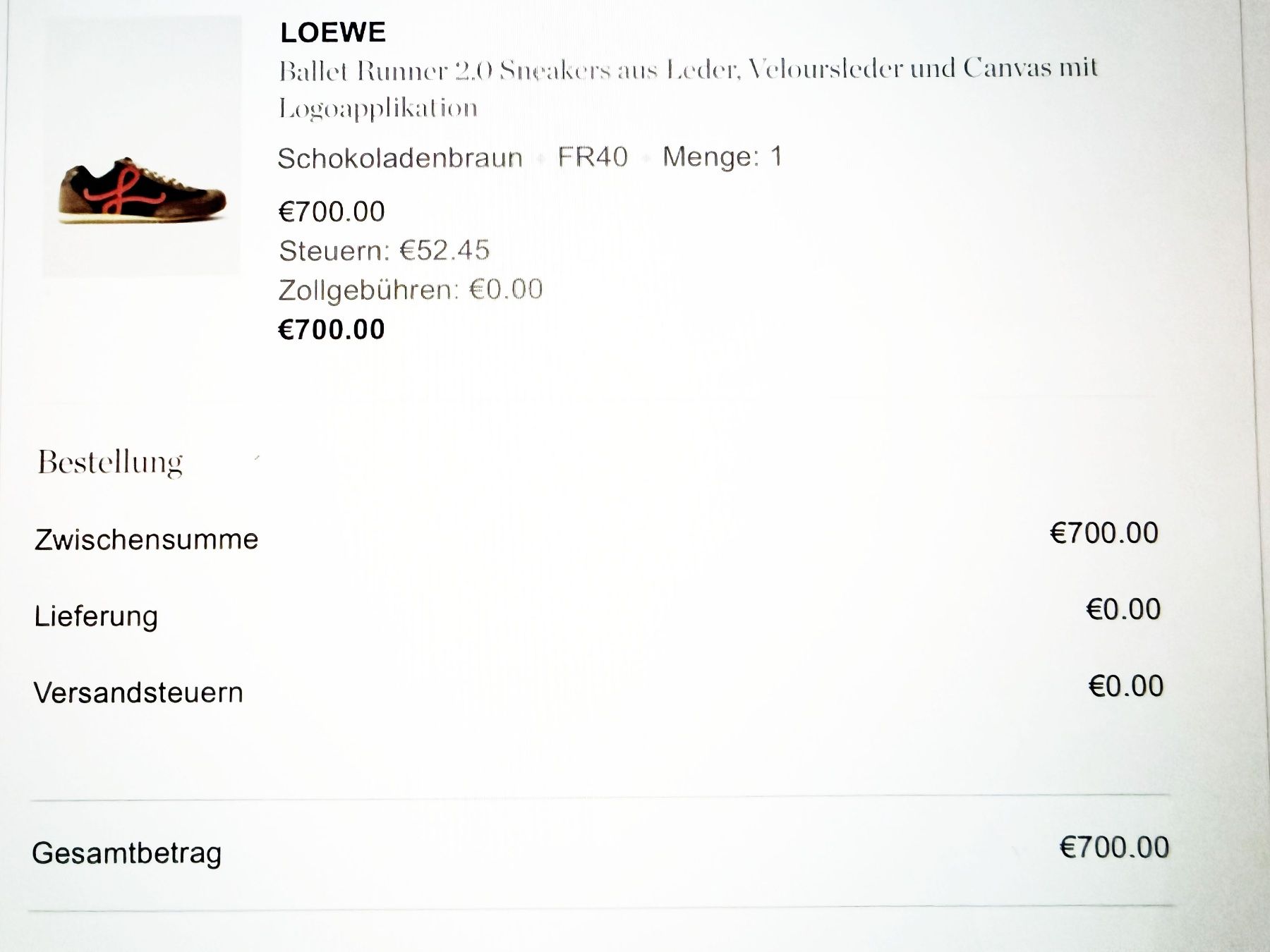 Loewe Scarpe da uomo: Loewe Ballet Runner 2.0, size 40, neuwertig – Nuovo (secondo la descrizione) da Zürich venduto da suza44 8