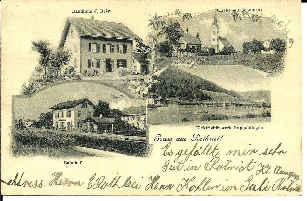 AK GRUSS aus ROTHRIST 1910 4 BILDER BAHNHOF KIRCHE etc. | Kaufen auf ...