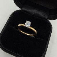 18K Gelbgold Solitärring 0.50 ct F/SI1 Naturdiamant HRD Zert