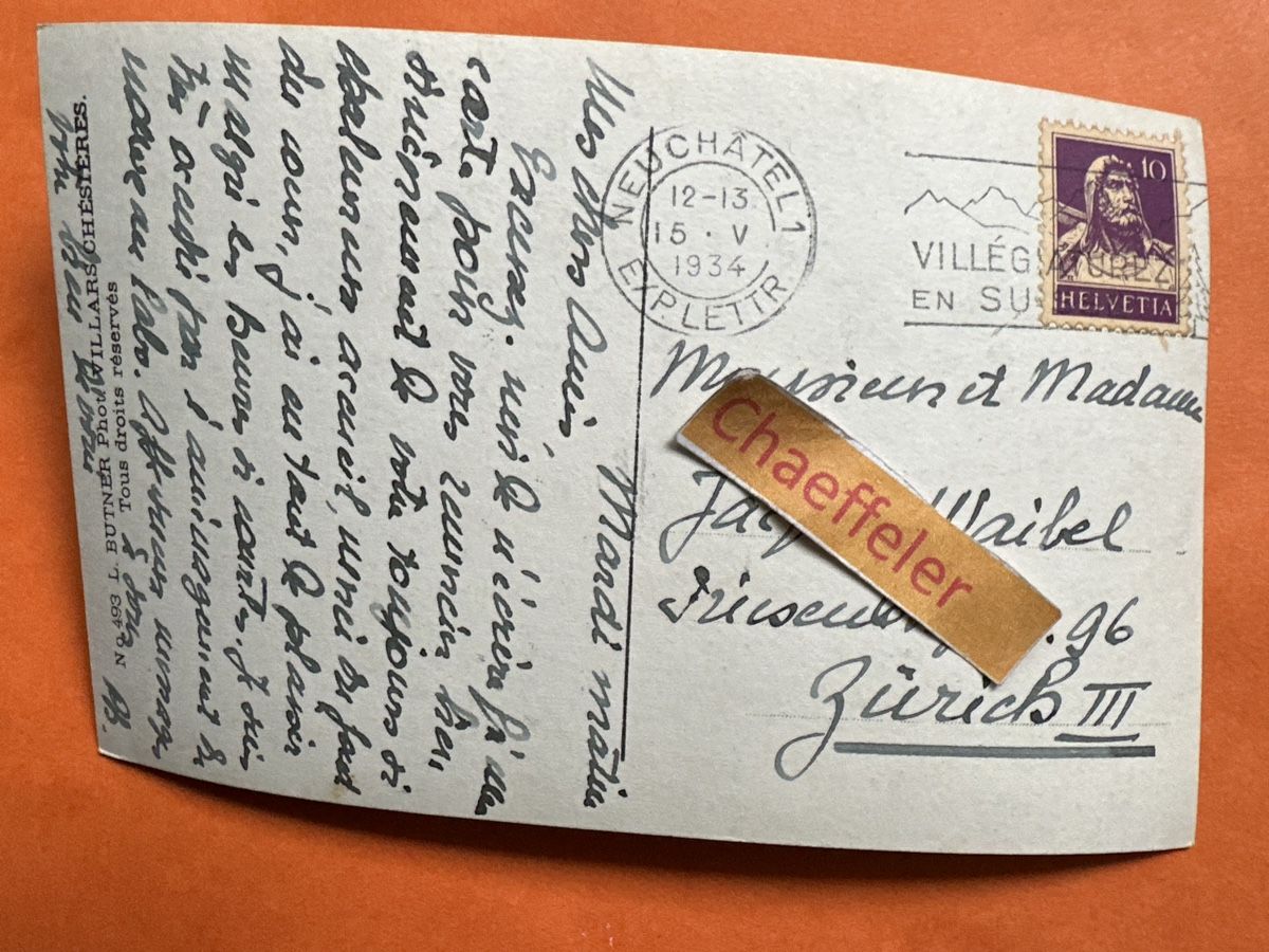 Cartes postales: 1934 La Dent du Midi – D'occasion à Zürich par Chaeffeler 1