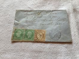 Enveloppe France 1872 affranchissement intéressant