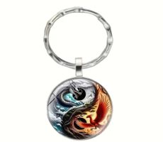 Schlüsselanhänger Phönix und Drache  Yin Yang