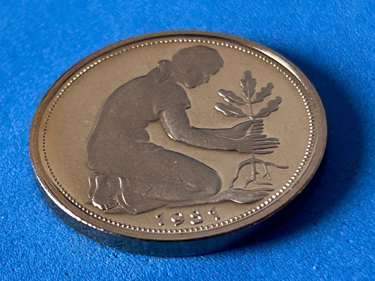 Tutti le monete: Germany - 50 Pfennigs 1981 D (Proof) – Usato da Corcelles NE venduto da AJKader