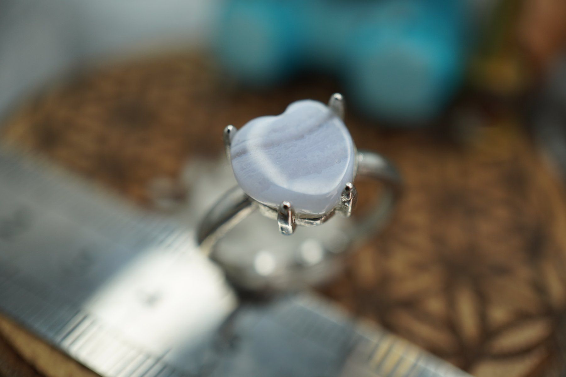 Minerali & Pietre curative: Chalcedon Herz ring Grösse  Variabel     (Räumung!) – Nuovo e nell'imballaggio originale da Eschenbach SG venduto da topstone 4