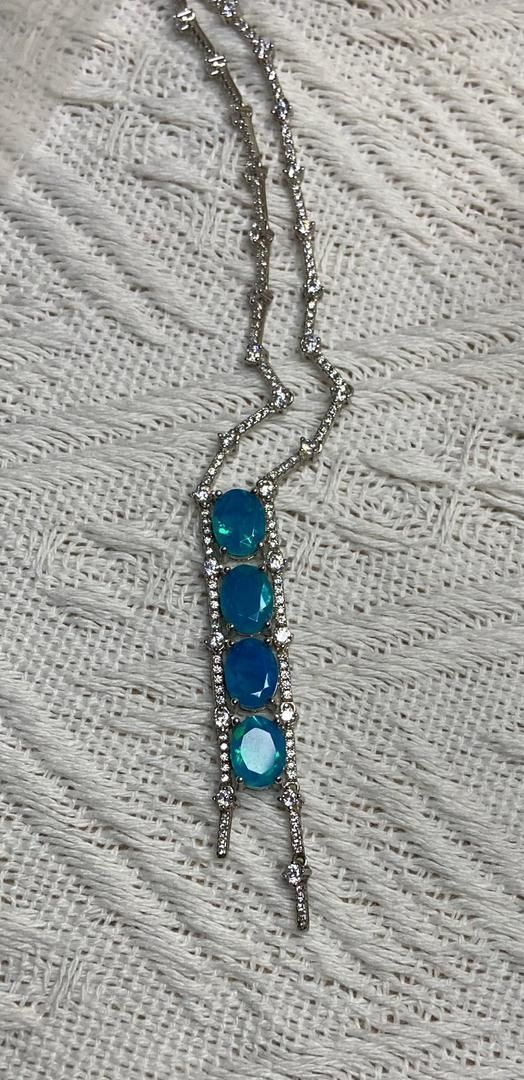 Catenine: Blue Opal Halskette, Asymetrisch Silber 925 – Usato da St. Gallen venduto da GIULESGG 3