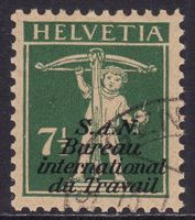 Dienstmarke BIT SBK-Nr. 26 (Tellknabe 1927-1928) gestempelt