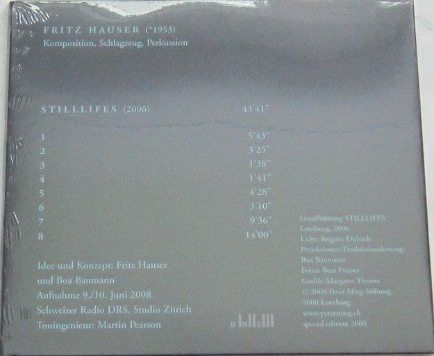 CD: Fritz Hauser - Stilllifes – Nuovo e nell'imballaggio originale da Grüningen venduto da azulgris 1