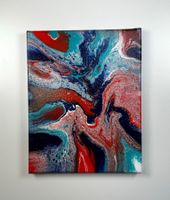 Acryl-Flüssigkeitsmalerei, rechteckig