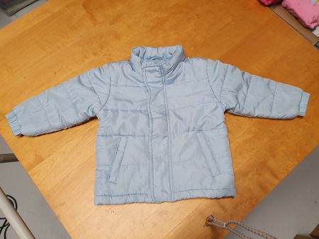 Hellblaue gefütterte  Winterjacke - 86/92