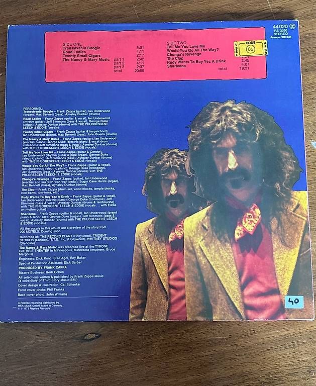 Dischi in vinile: LP Frank Zappa - Chunga's Revenge – Usato da Viganello venduto da 597_k72f 1