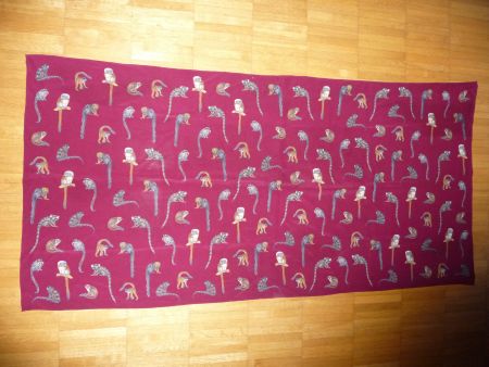 Fabric Frontline Schal 62x132cm ca. mit Äffchen