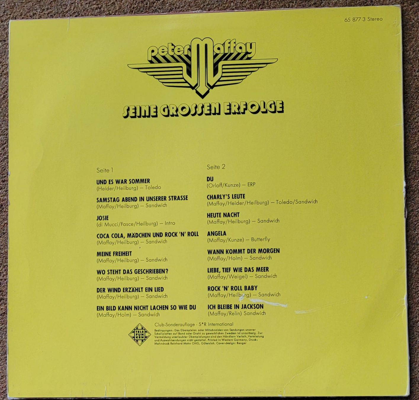 Schallplatten: Peter Maffay  Seine grossen Erfolge – Gebraucht aus SCHÜBELBACH von CoKaHa 1
