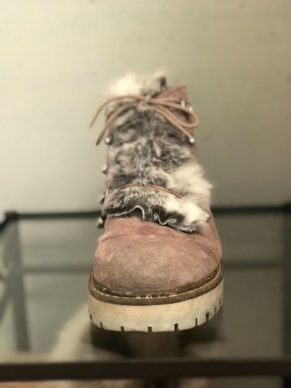 Scarpe da donna: Bottine beige à fourrure – Usato da La Croix (Lutry) venduto da fashionclub01 1