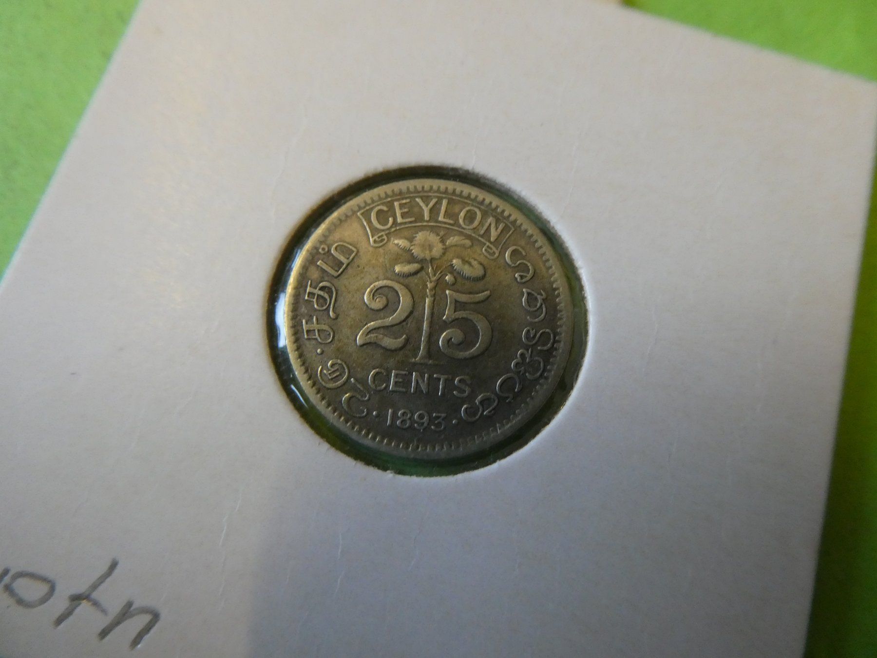 Tutti le monete: Ceylon 1893, 25 Cents    Silber – Usato da Hinterforst venduto da Rohusri 1