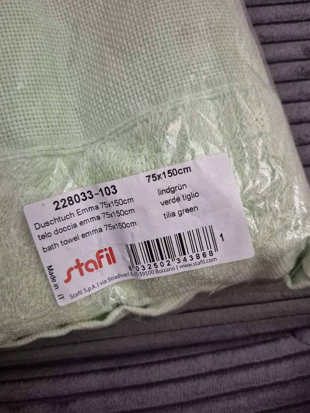 Serviettes de bain: BRODERIE - linge de bain à broder vert clair - 75x150cm – Neuf avec emballage d'origine à Riaz par Murielbhs 2