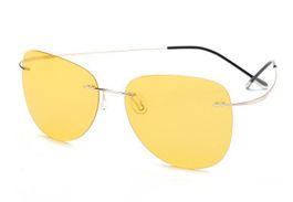 Superleichte Rimless Sonnenbrille gelb