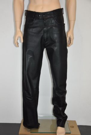 Herren Motorrad Lederhosen Robust Freizeit Schwarz Gr.56/L