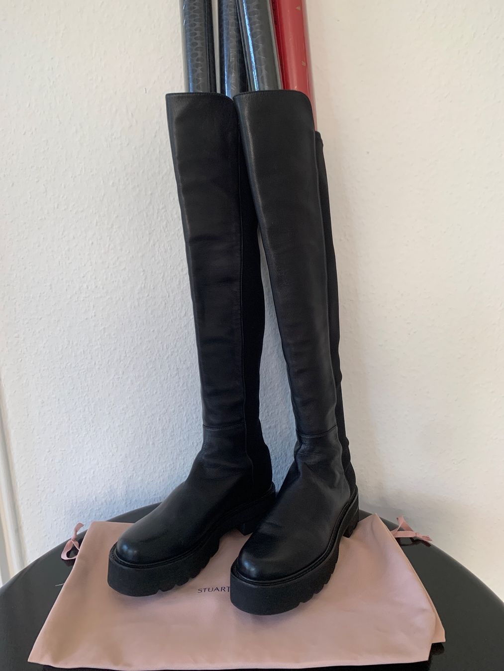 Stuart Weitzman Chaussures femmes: Stuart Weitzman: Edle schwarze Overknee Lederstiefel, 37 – D'occasion à Luzern par designluzern 6