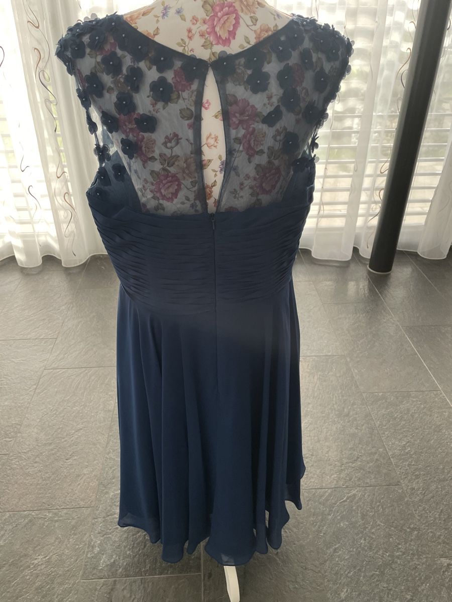 Vestiti: Cocktailkleid, Abendkleid, blauer Chiffon, Gr. 46 – Usato da Erlinsbach venduto da Clodot 1