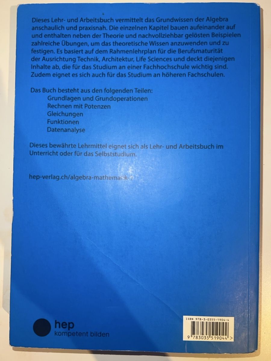 Libri: ALGEBRA, Mathematik 1 – Nuovo (secondo la descrizione) da Zürich venduto da sam_9595 1