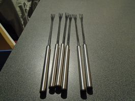 Fondue - Gabel silberfarbig, 6 Stück