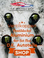 Monster Ventilkappe Ventildeckel Aluminium 4er-Set Schwarz