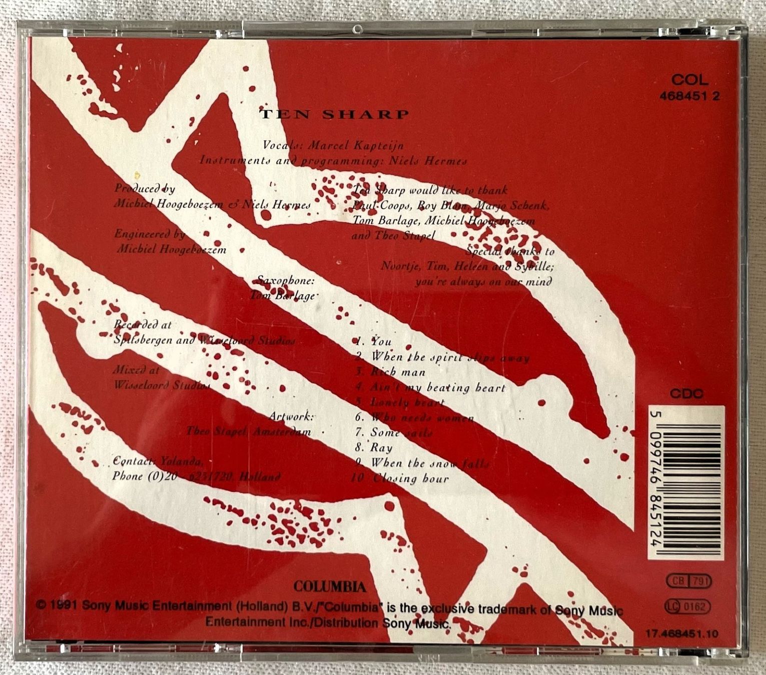 CD: Ten Sharp – Under The Water-Line - CD - 1991 - First Press – Usato da Uster venduto da Zardodel 2