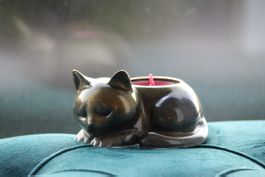 Teelichthalter Katze aus BioEpoxy DE, handgemacht in CH