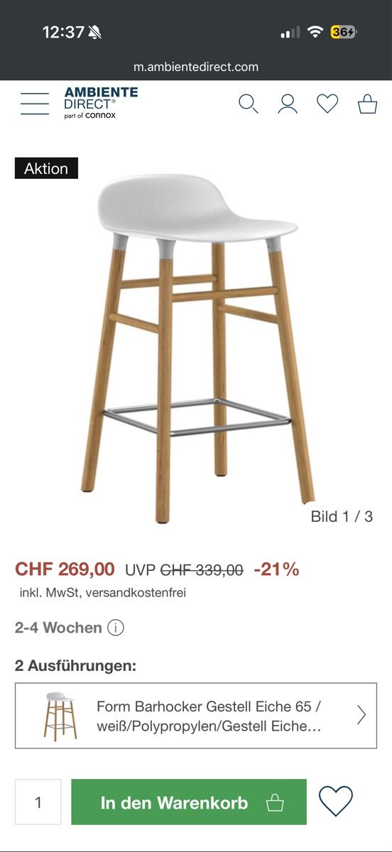 Normann Copenhagen Sgabelli: Normann Copenhagen Form Bar Stools - Pair in Great Shape! – Usato da Zürich venduto da wut_25df 4