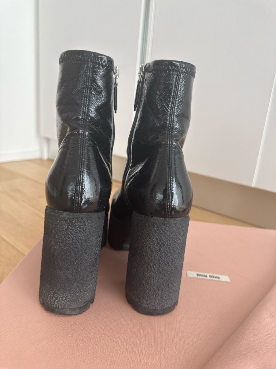 Miu Miu Scarpe da donna: Miu Miu Platform Ankle-Boots, Gr.35,5 Naplack Tech Stretch – Usato da Zürich venduto da IrinaIris 4