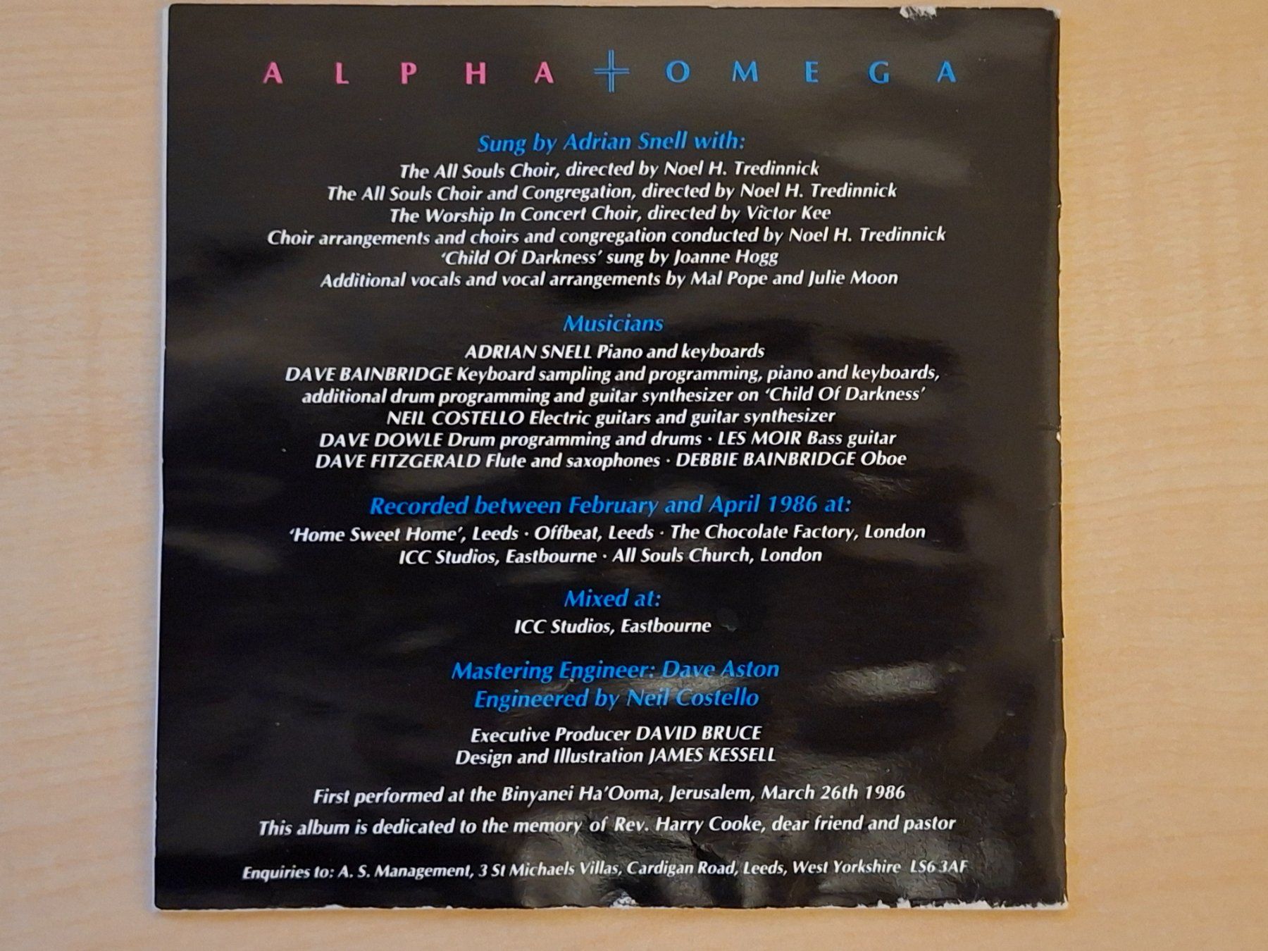 CDs: CD Adrian Snell. Alpha & Omega von 1986 – Gebraucht aus Glashütten von Christheswiss 1
