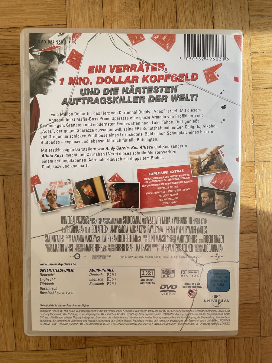 Tutti i DVDs: DVD Smokin' Aces Actionthriller Topbesetzung – Usato da Zürich venduto da Mr.Mauri83 1
