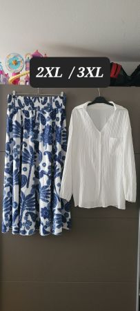 Jupe extra elastique2XL&Chemise 3XL//NEUF