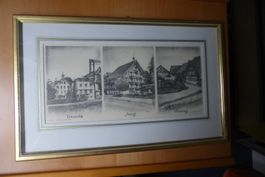 H.R.Schmid - Gruppenstich Arnegg Echtgoldrahm ü Eck vergolde